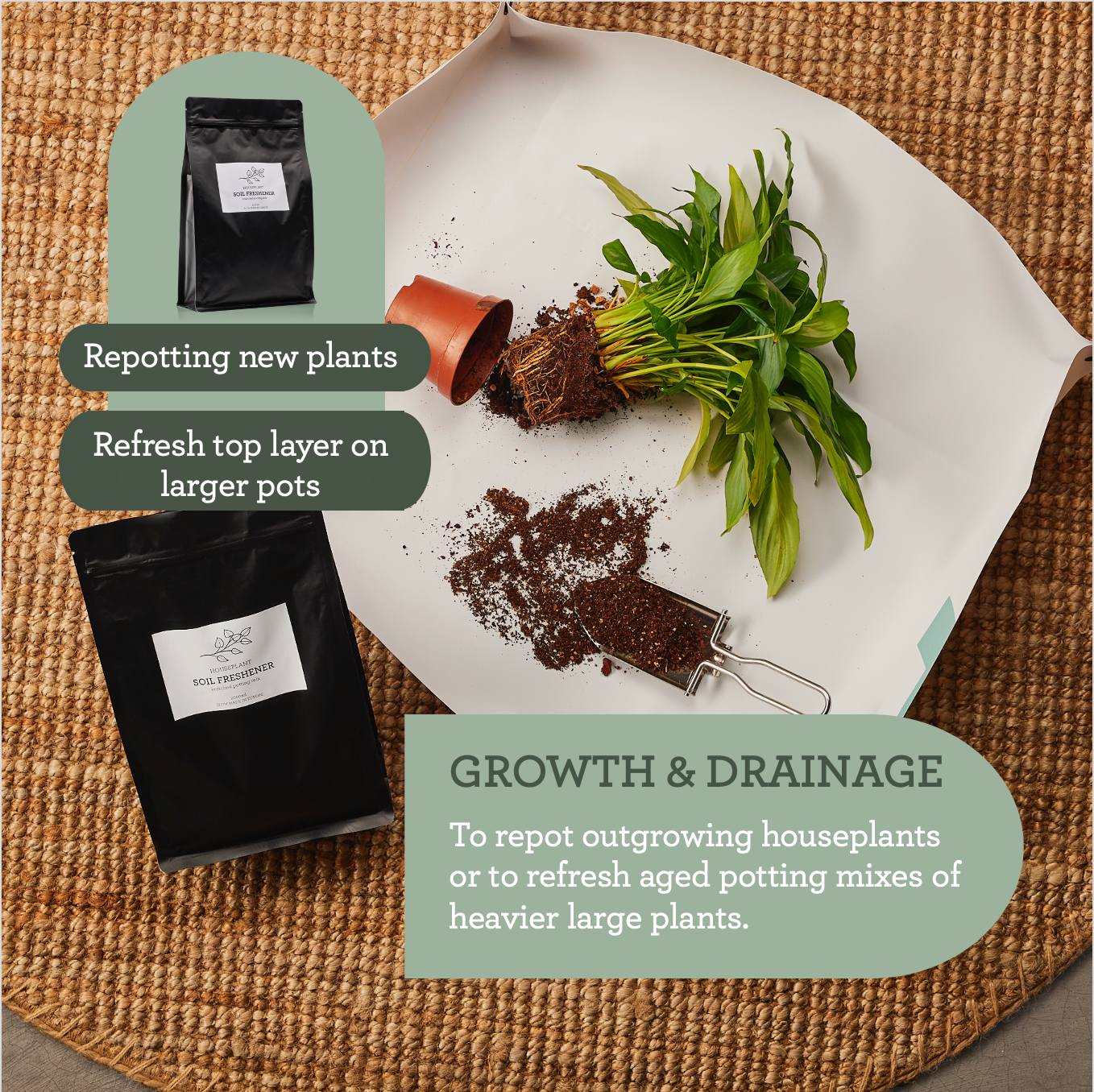 Generosa Soil Freshener Potting Soil - Organic, Nutrient-Rich Soil for Thriving Plants 2000ml