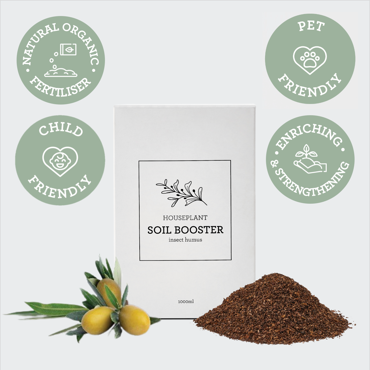 Generosa Soil Booster Organic Fertilizer - Natural Soil Enhancer for Healthy Plants | 1000ml Insect Humus