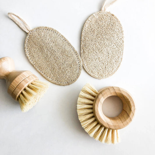 Natural Biodegradable Loofah Sponge - Zero Waste Plastic Free Organic Scrub - Sustainable Loofah Dish Sponge - Set of 3